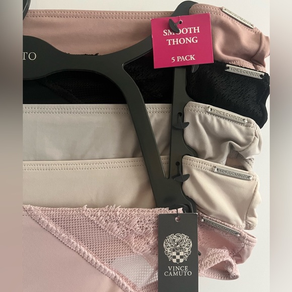 Vince Camuto Stretch Smooth and Silky 5 pc Thong Set in solid colors - Picture 6 of 9